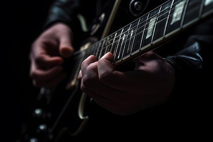 Guitarist Playing Electric Guitar