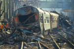 24 Dead in Horrific Suicide Bombing Train Crash Wreckage Scene